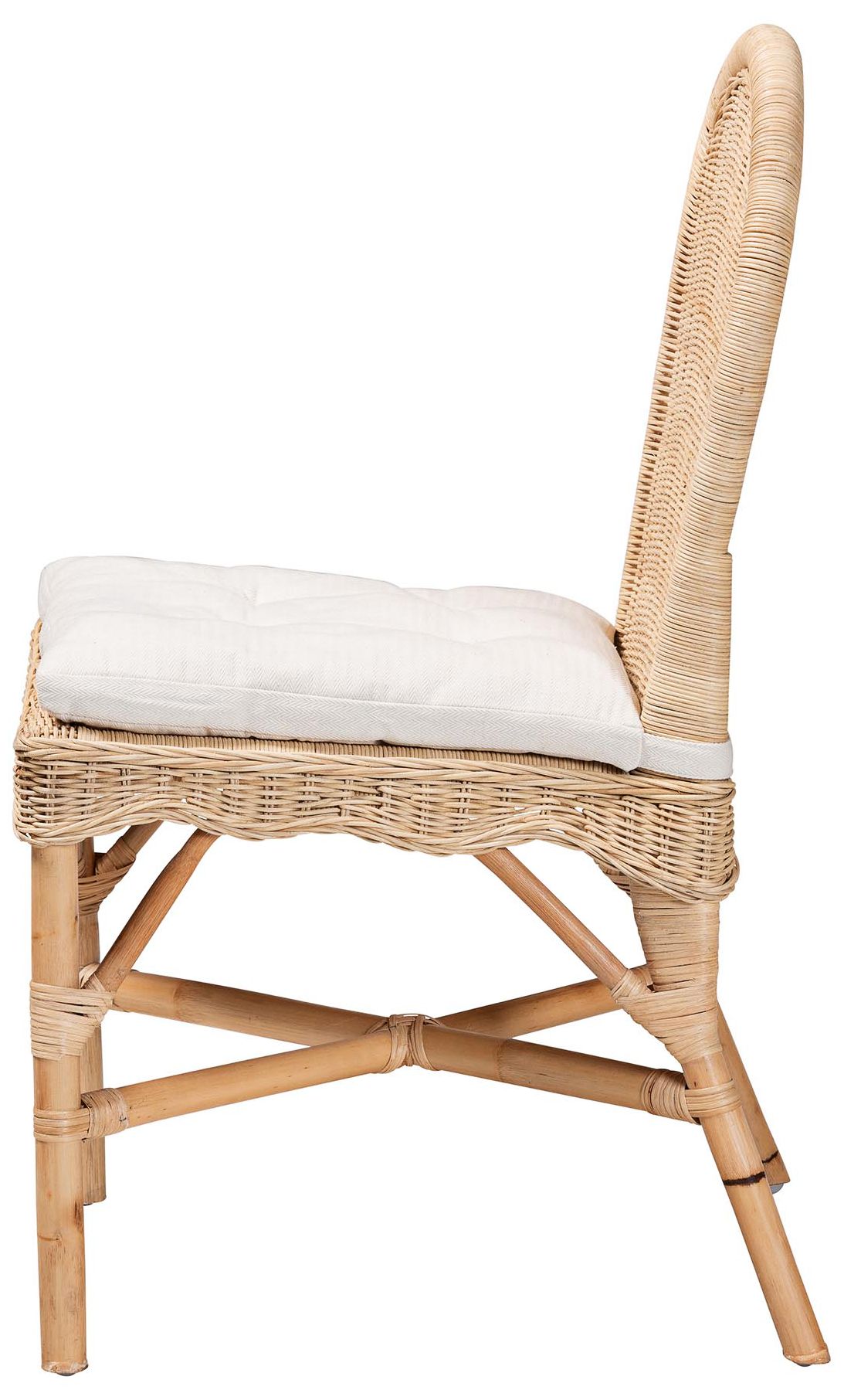 Kora Natural Woven Rattan Dining Chair in scene
