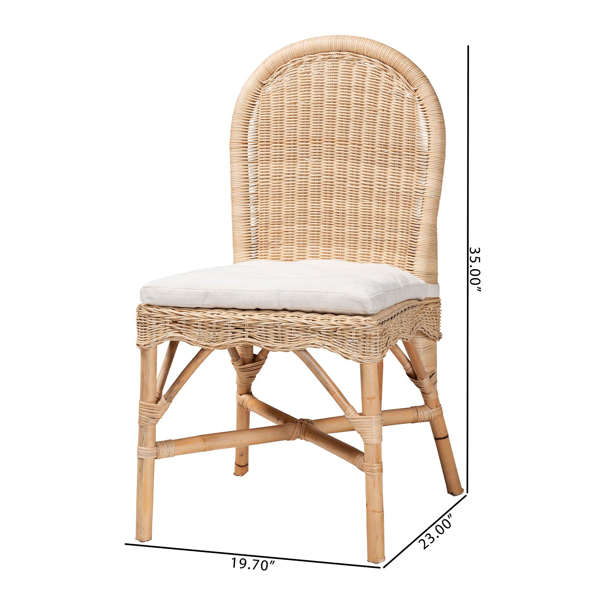 Kora Natural Woven Rattan Dining Chair in scene