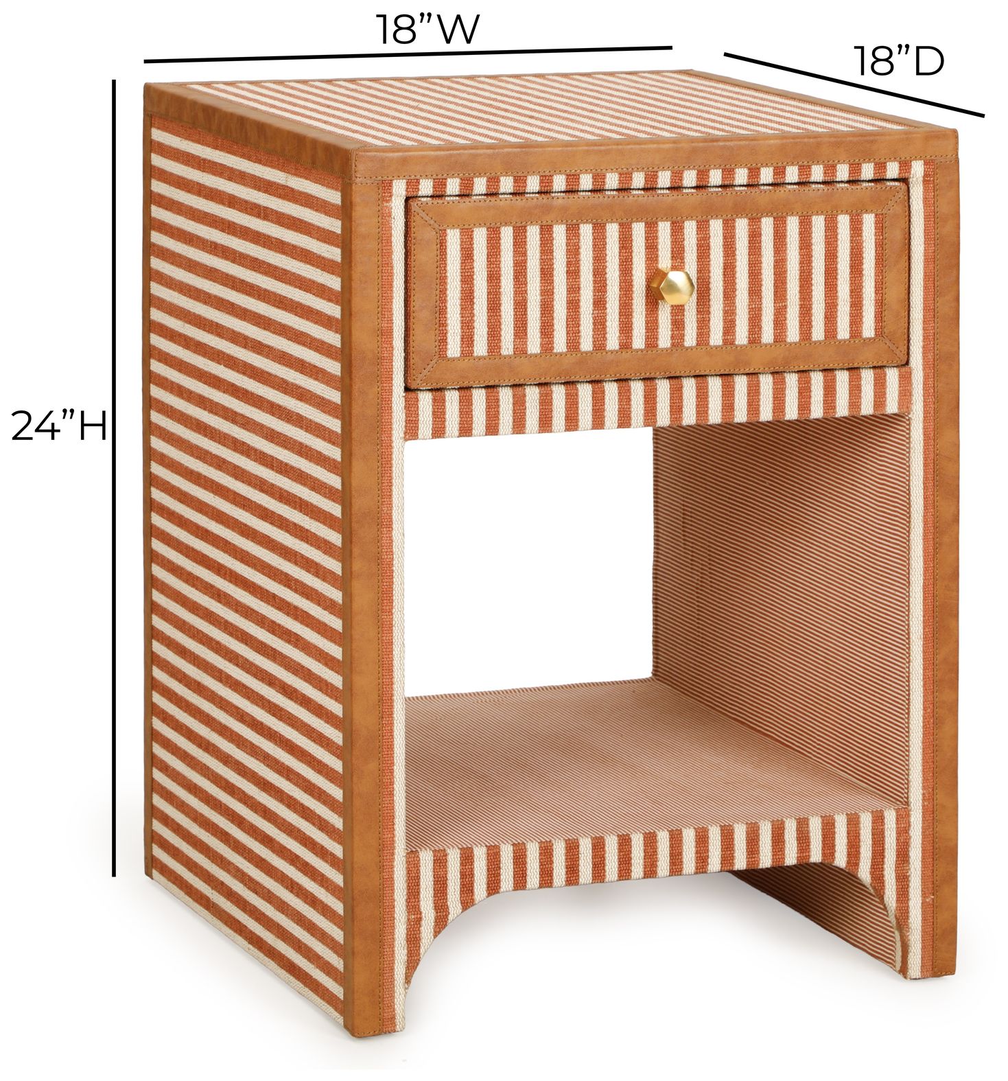 Image 7 Kora Terracotta Cotton Jute Designer Nightstand more views