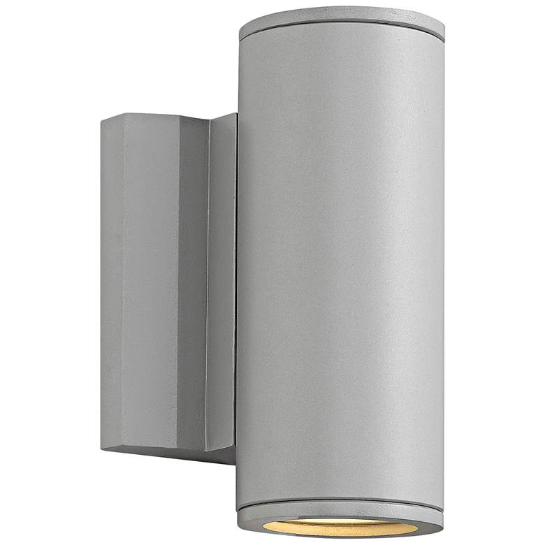 Image 1 Kore 7 1/2 inch High Titanium Round LED Outdoor Wall Light