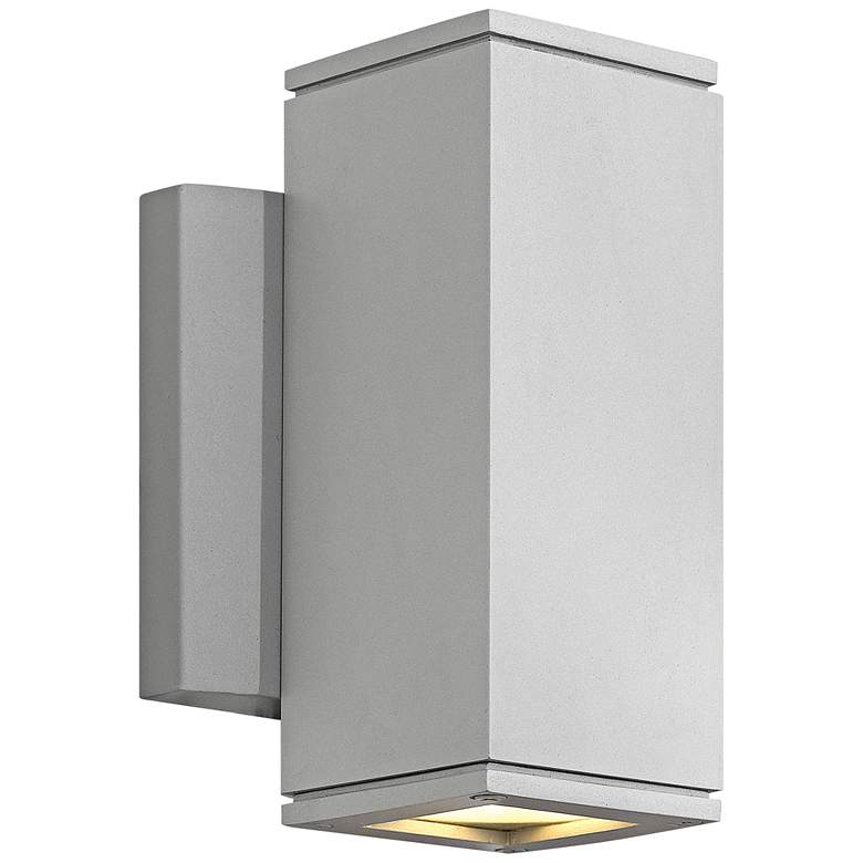 Image 1 Kore 7 1/2"H Titanium Square Dark Sky LED Outdoor Wall Light