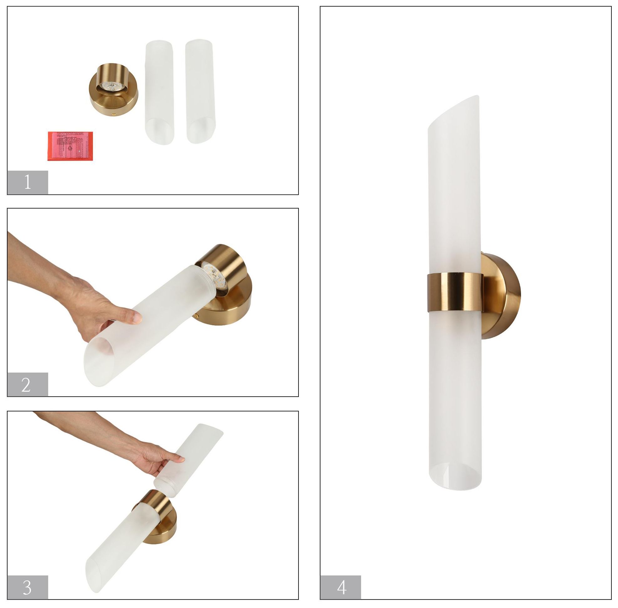 Image 6 Kore Modern LED Brass Wall Sconce Glass Light more views