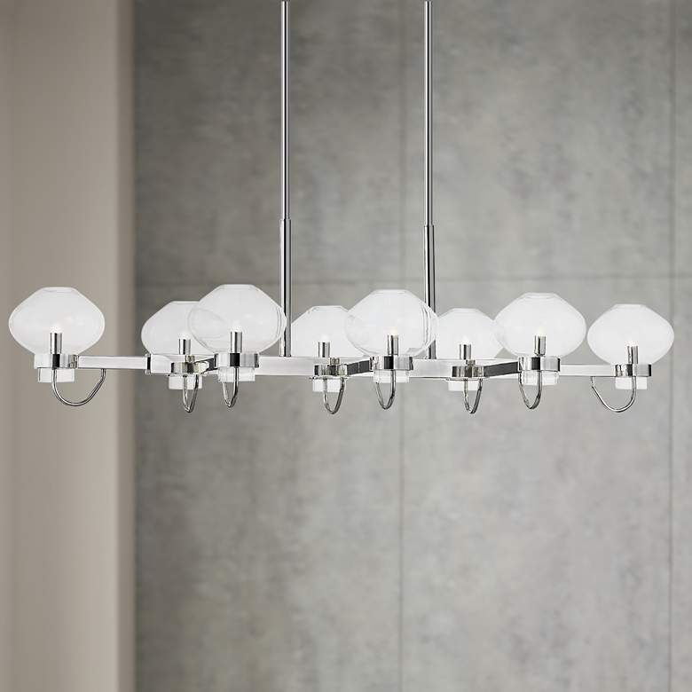 Image 1 Korey 57 1/2" Wide Polished Nickel 8-Light Island Chandelier