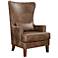 Kori Sierra Toffee Faux Leather Wingback Accent Chair