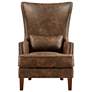 5_Kori Sierra Toffee Faux Leather Wingback Accent Chair more views