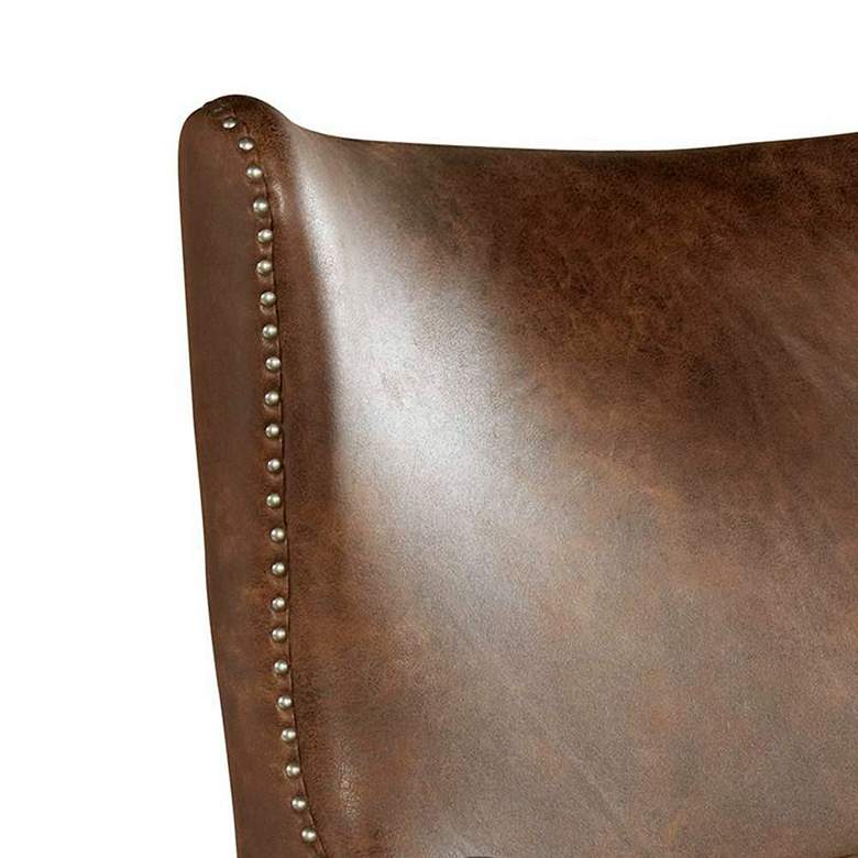 Image 3 Kori Sierra Toffee Leather Wingback Accent Chair more views