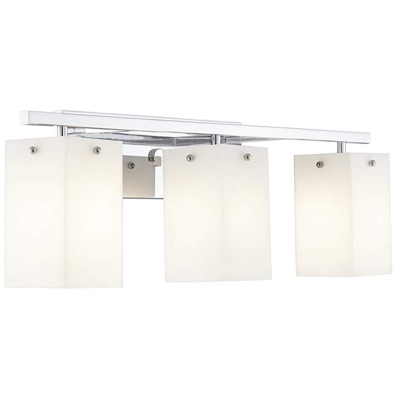 Image 1 Korie 27 inch Wide Polished Chrome L-Shaped 3-Light Bath Light