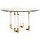 Koryn 54" Wide Brass and Glass Modern Round Dining Table