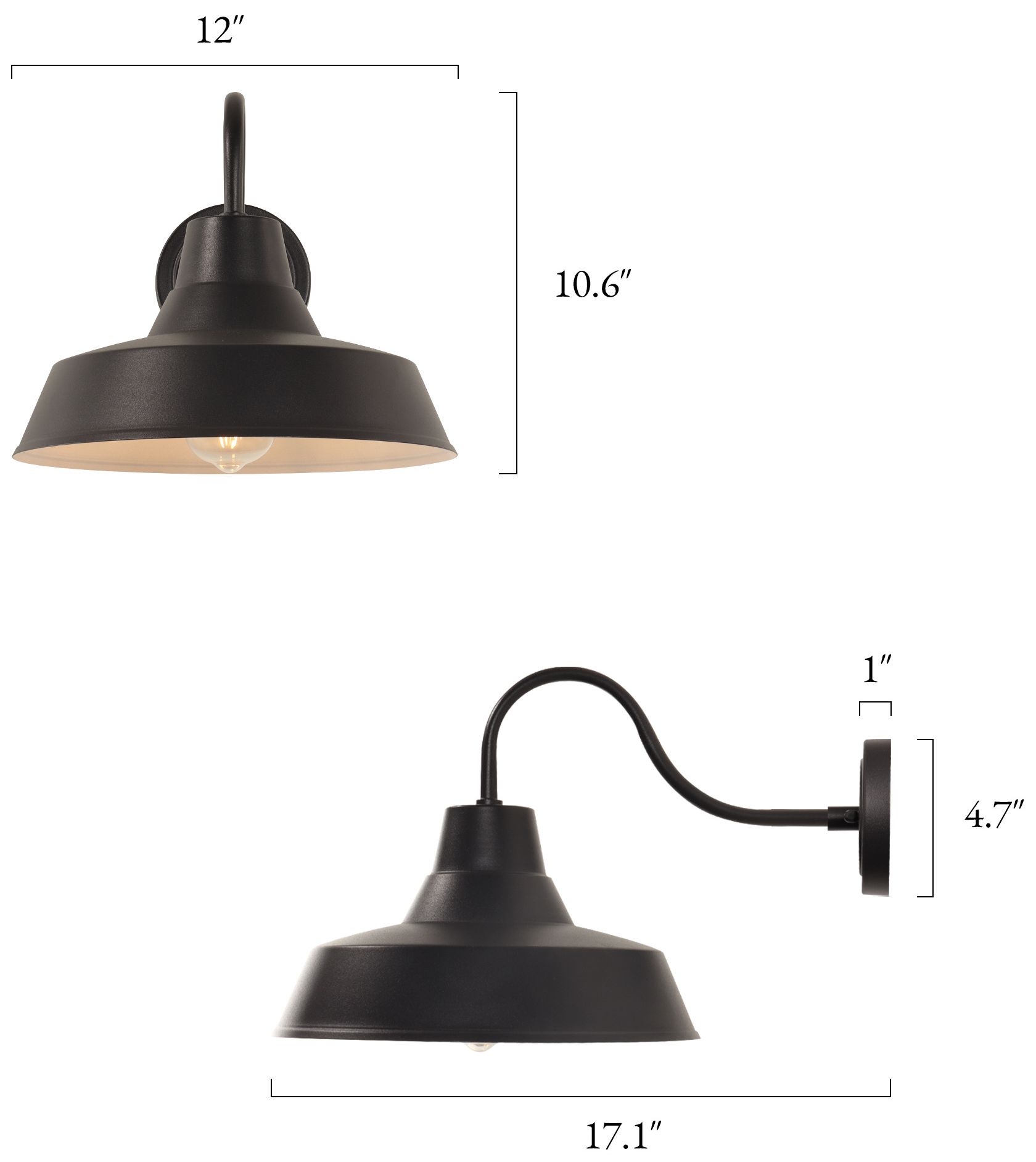 Image 2 Koslin Modern Matte Black 10.6" Outdoor Barn Metal Wall Sconce Light more views