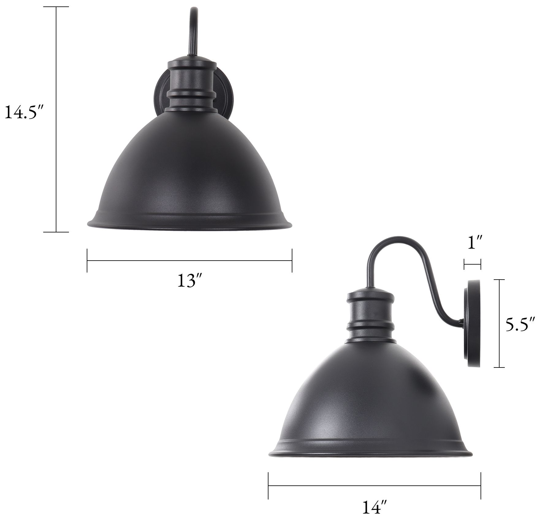 Image 2 Koslin Modern Matte Black 14.5" Outdoor Gooseneck Barn Wall Sconce Light more views
