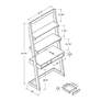 Kosman 33 3/4"W Black Distressed Gray 1-Drawer Ladder Desk