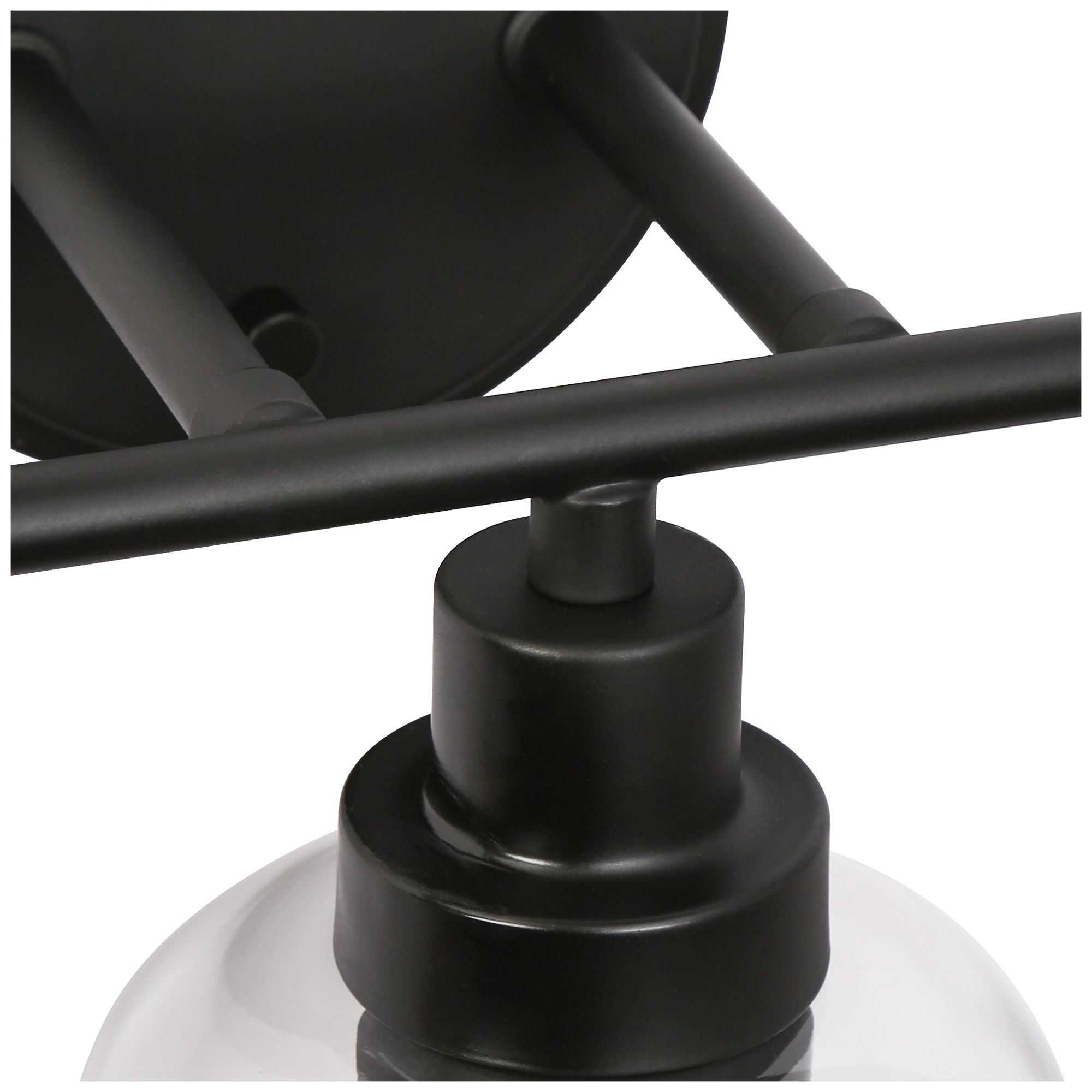 Image 3 Kova 22"W Matte Black 3-Light Bell Glass Linear Bathroom Vanity Light more views