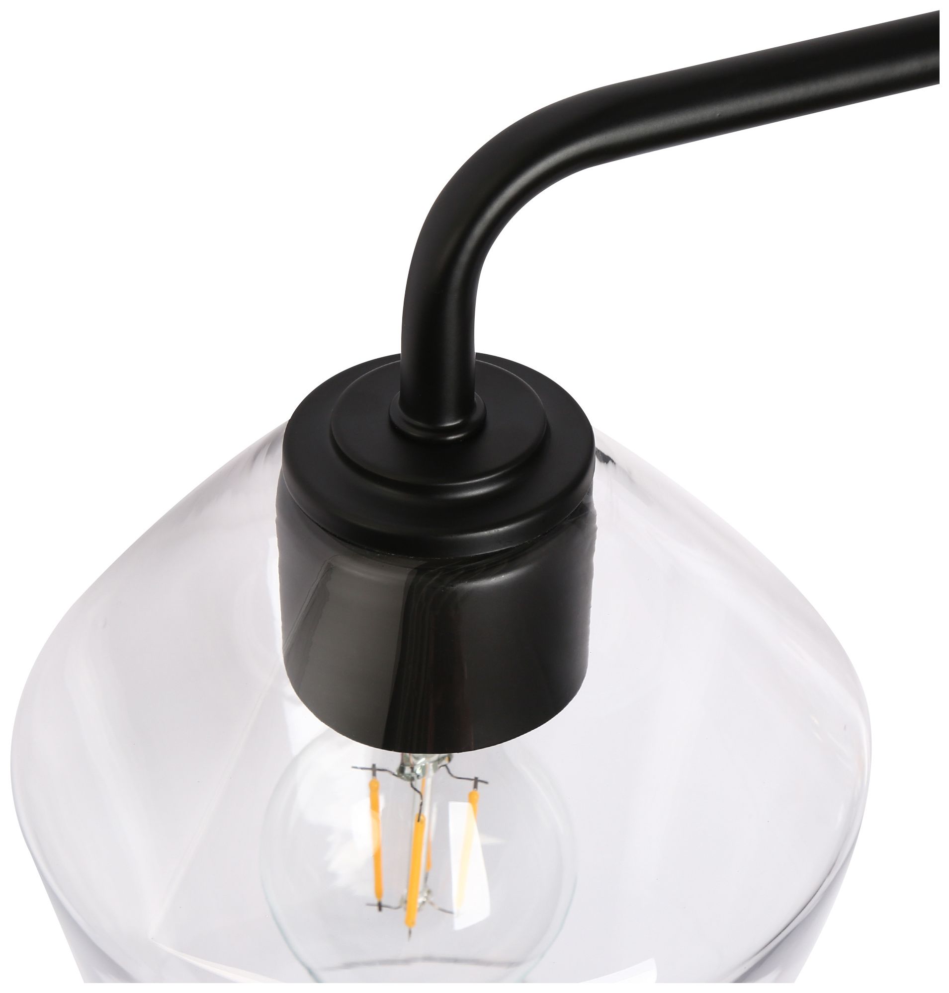 Image 3 Kova 24.4"W Matte Black 3-Light Clear Glass Linear Bathroom Vanity Light more views