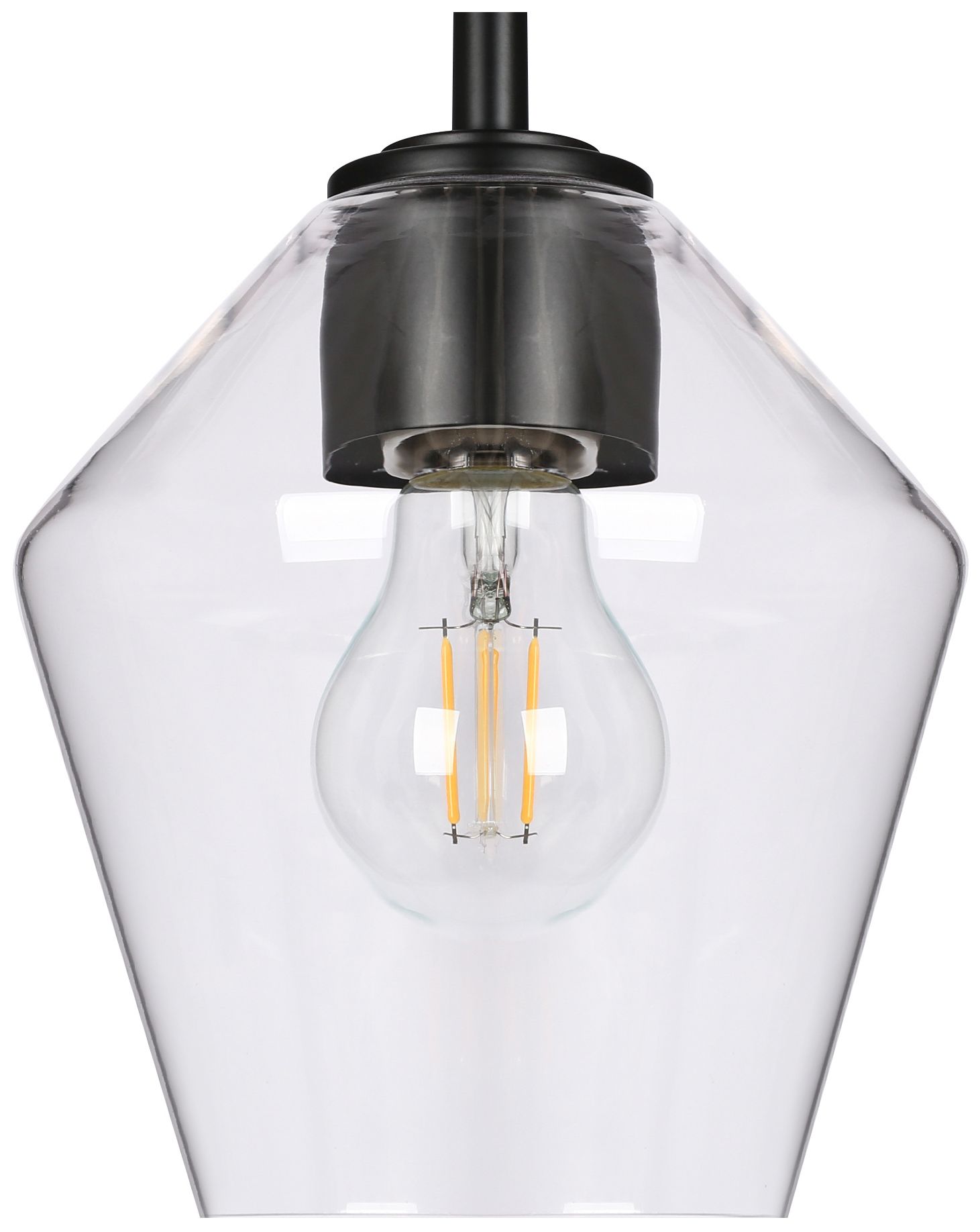 Image 4 Kova 24.4"W Matte Black 3-Light Clear Glass Linear Bathroom Vanity Light more views