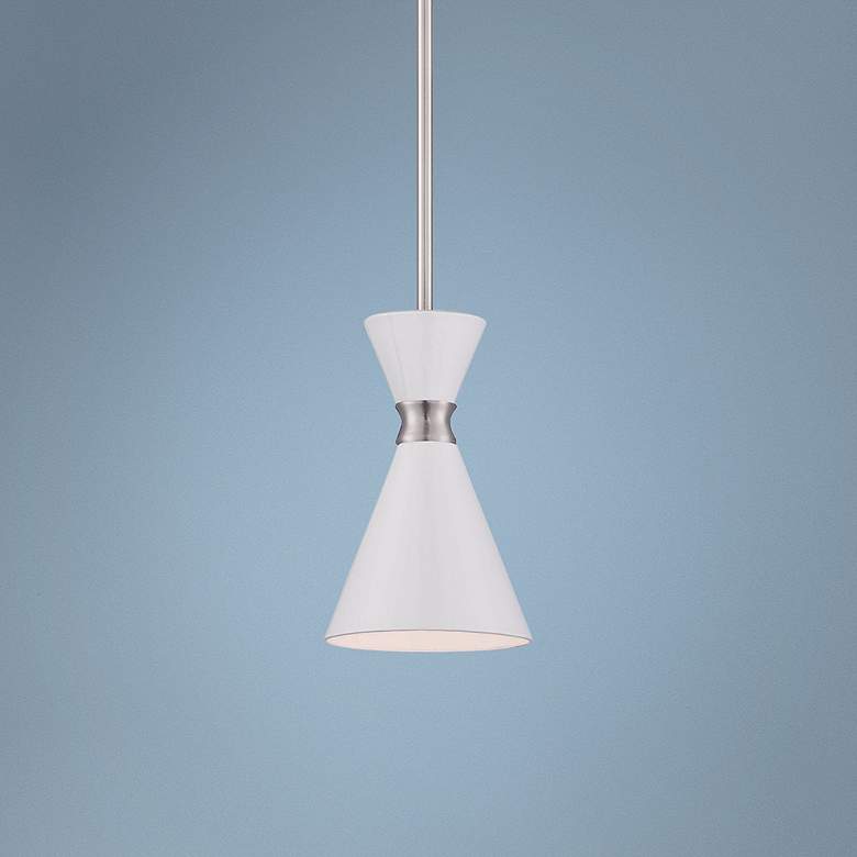 Image 1 Kovacs Conic 5 1/2" Wide Brushed Nickel Mini Pendant