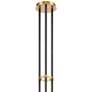Kovacs Cosmet 41" Wide Coal and Aged Brass 6-Light Modern Pendant