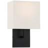 Kovacs On the Square 11.25" Coal and Off White Linen Shade Wall Sconce