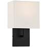 Kovacs On the Square 11.25" Coal and Off White Linen Shade Wall Sconce