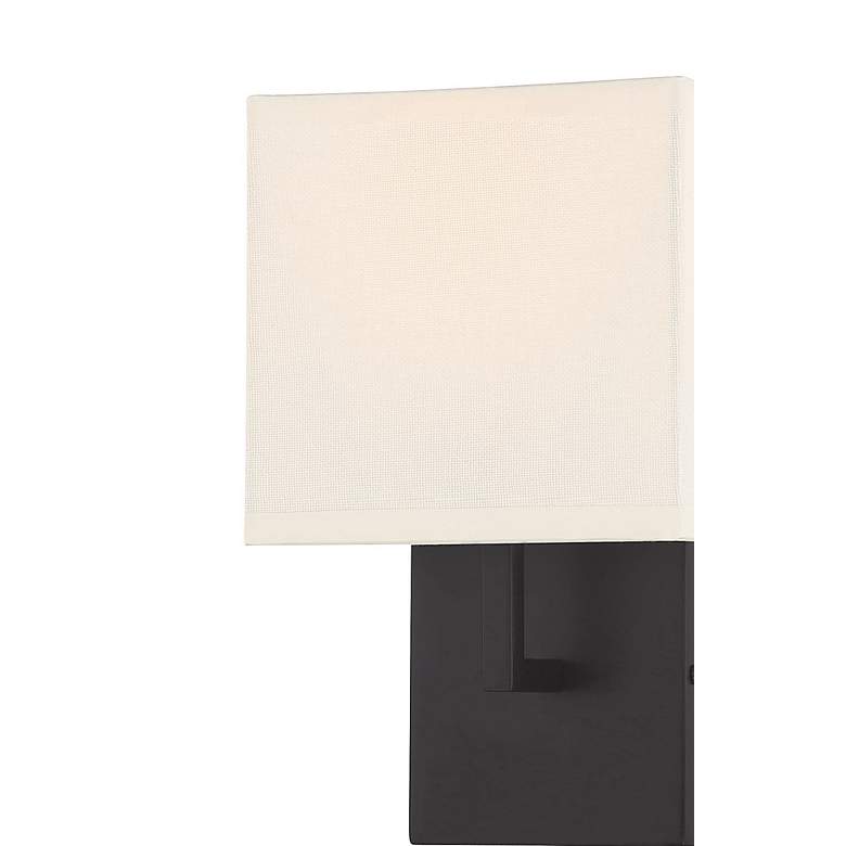 Image 3 Kovacs On the Square 11.25" Coal and Off White Linen Shade Wall Sconce more views
