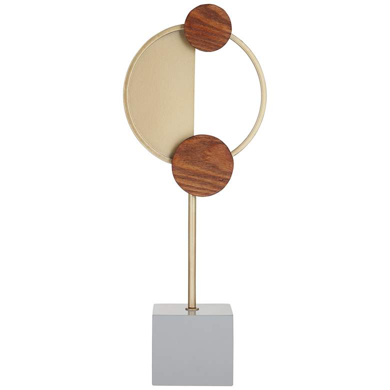 Image 6 Kraken 18 1/4" High Gold Metal Brown Wood Circle Sculpture more views