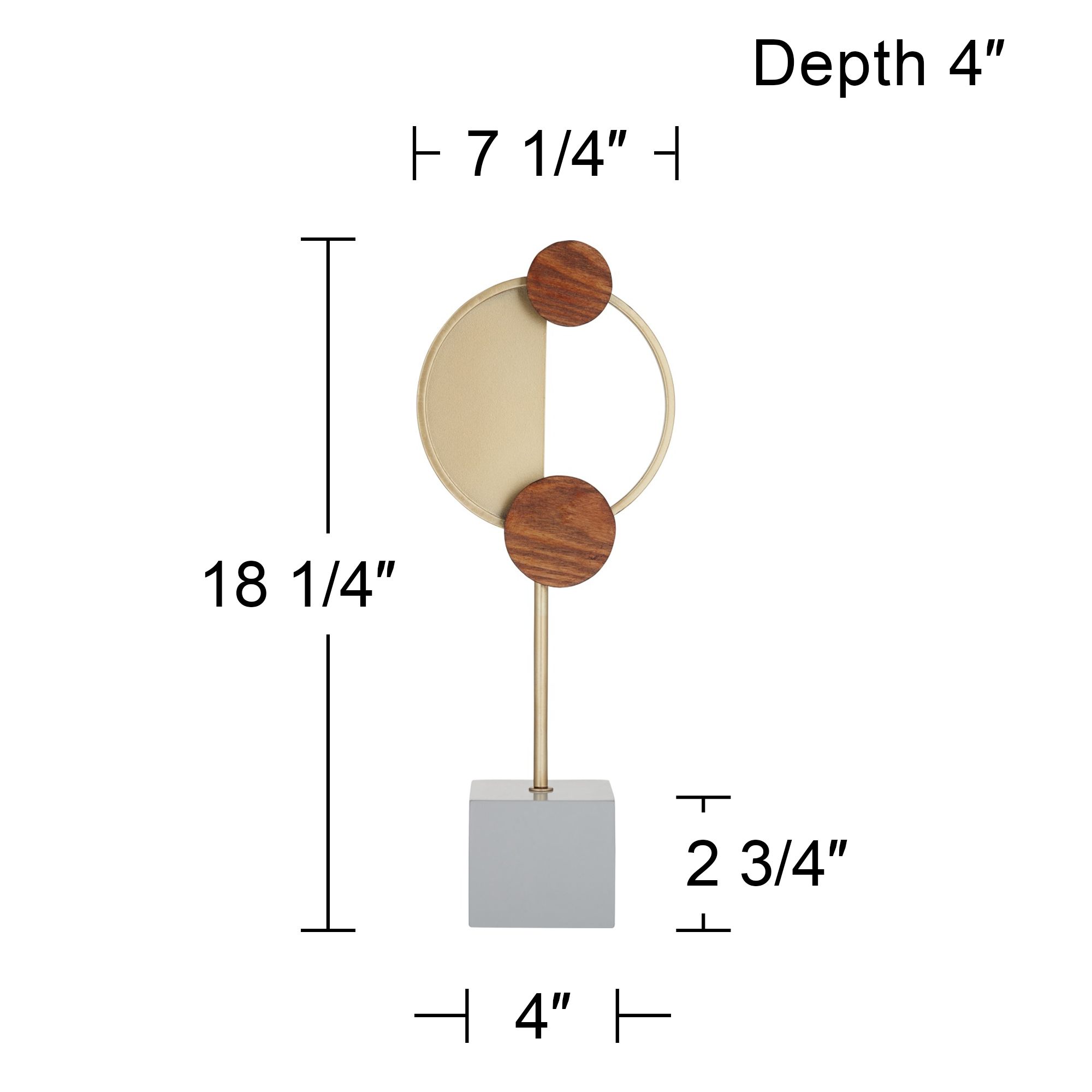 Kraken 18 1/4" High Gold Metal Brown Wood Circle Sculpture in scene