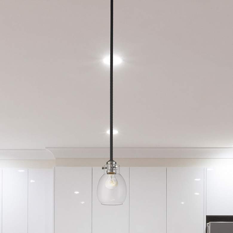 Image 1 Kraken by Z-Lite Matte Black + Brushed Nickel 1 Light Mini Pendant