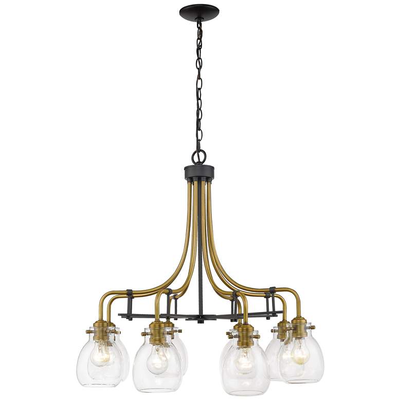 Image 1 Kraken by Z-Lite Matte Black + Olde Brass 8 Light Chandelier