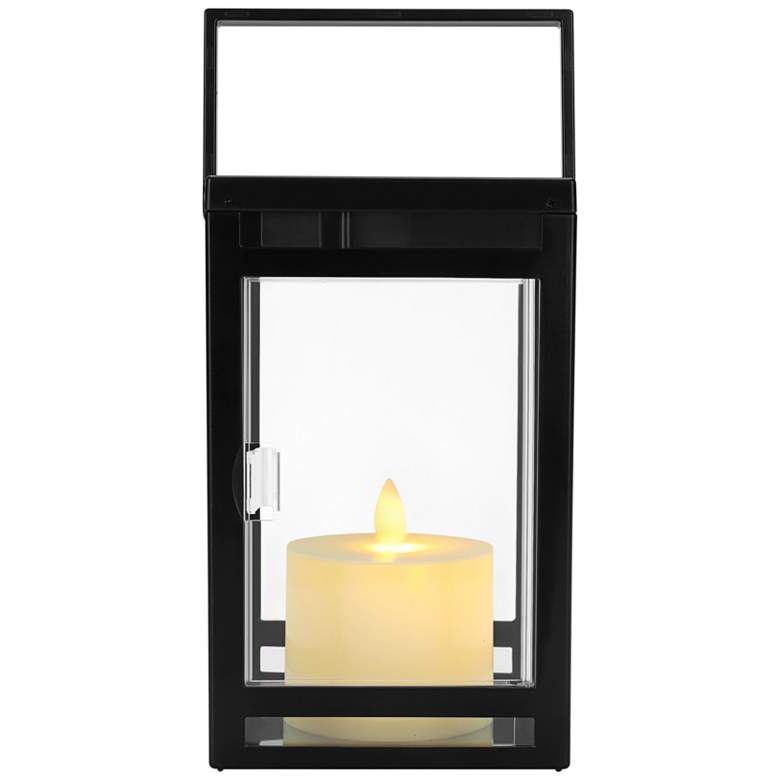 Image 4 Kremer 8" High Black Solar LED Candle Lantern with Handle more views