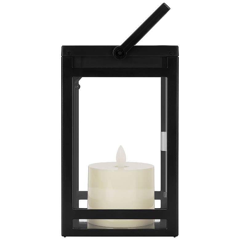 Image 5 Kremer 8" High Black Solar LED Candle Lantern with Handle more views