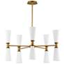 1_Krevat 10-Light Chandelier Black / Natural Aged Brass