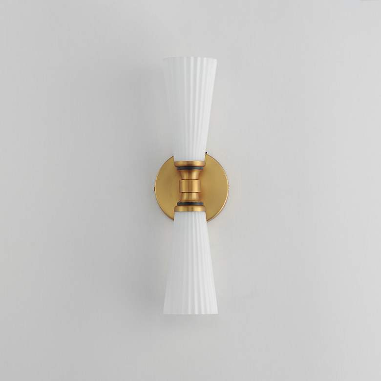 Image 2 Krevat 17" High Natural Aged Brass 2-Light Wall Sconce more views