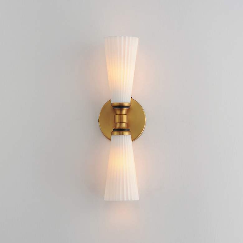 Image 3 Krevat 17" High Natural Aged Brass 2-Light Wall Sconce more views