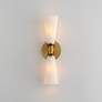 3_Krevat 17" High Natural Aged Brass 2-Light Wall Sconce more views