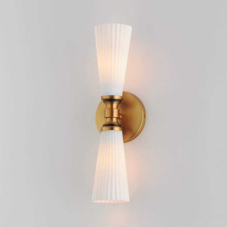 Image 4 Krevat 17" High Natural Aged Brass 2-Light Wall Sconce more views