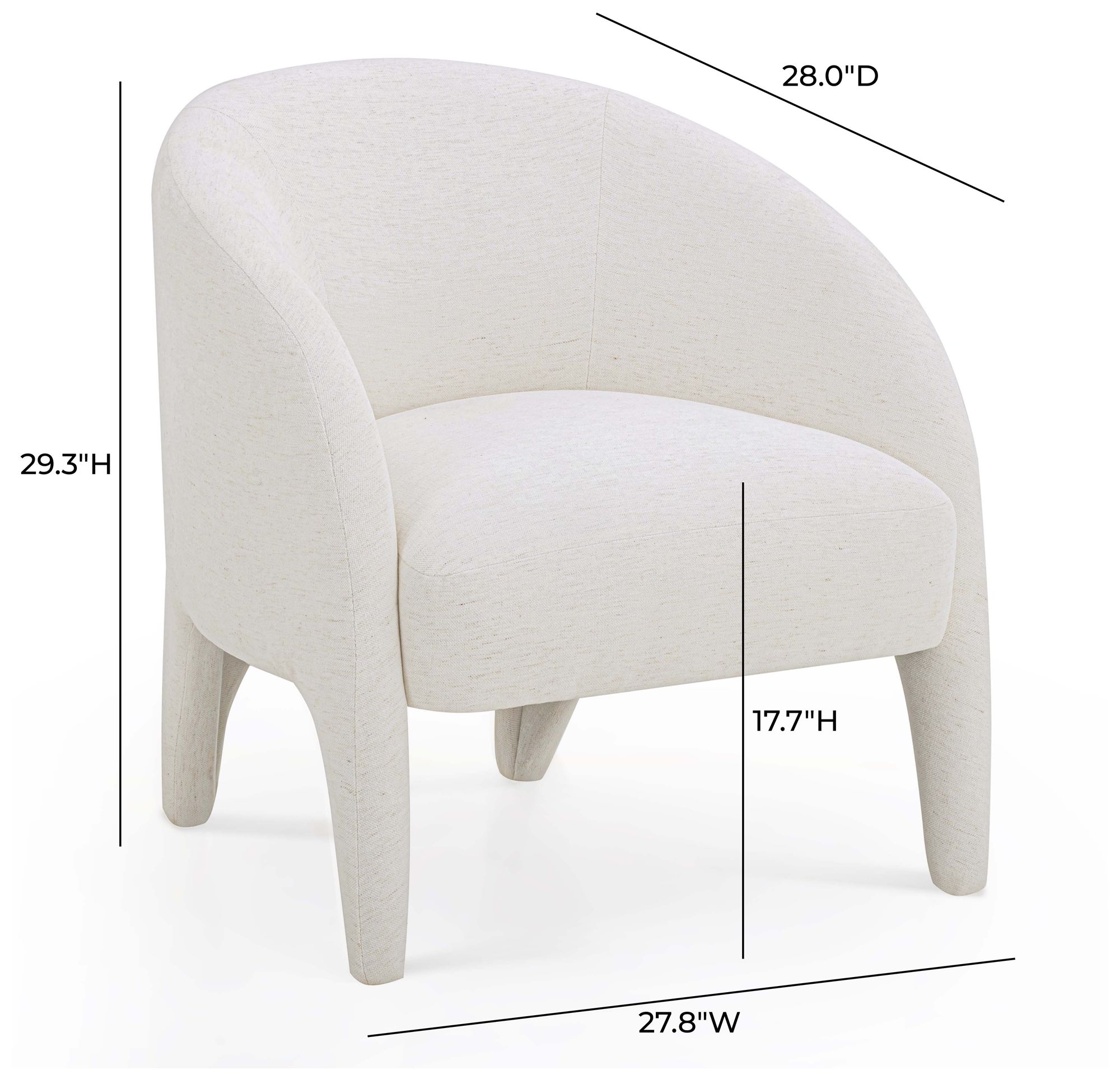 Image 2 Kris Cream Chenille Accent Chair more views