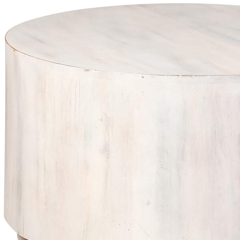 Image 3 Krissa 30" Whitewash Round Mango Wood Coffee Table more views