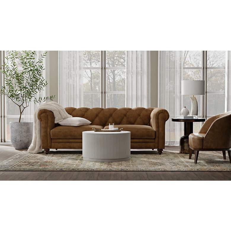 Image 5 Krissa 30" Whitewash Round Mango Wood Coffee Table more views