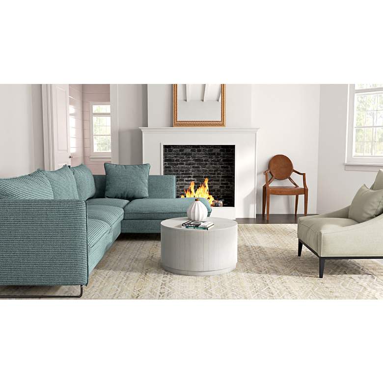 Image 7 Krissa 30" Whitewash Round Mango Wood Coffee Table more views