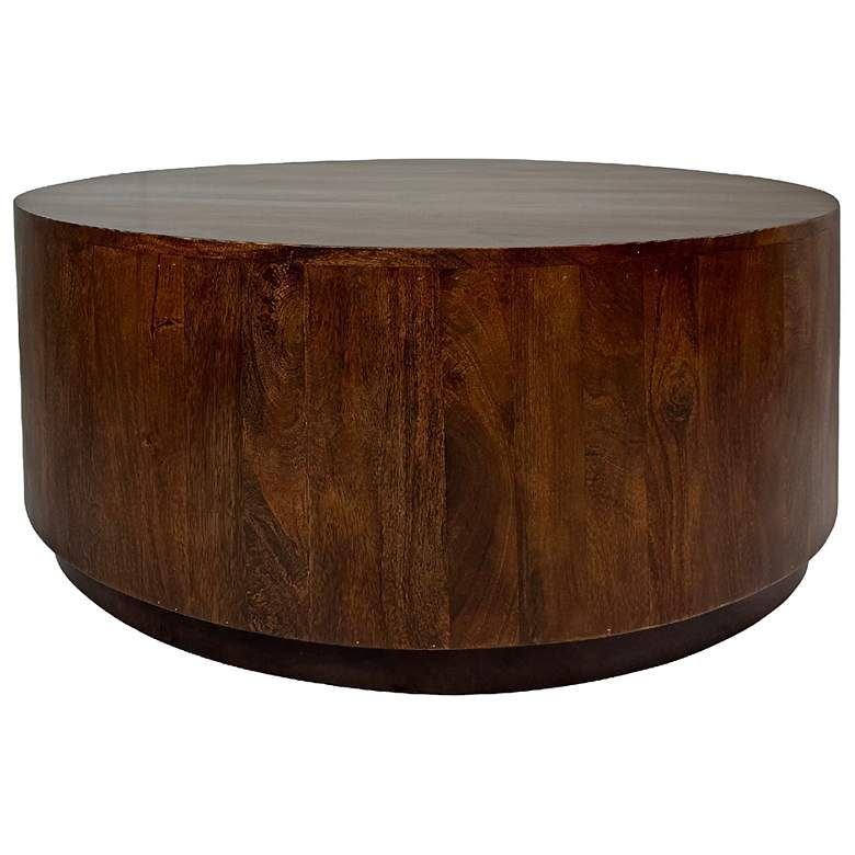 Image 1 Krissa 30" Wide Chestnut Wood Round Coffee Table