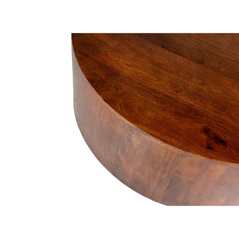 Image 3 Krissa 30" Wide Chestnut Wood Round Coffee Table more views