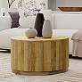 1_Krissa 30" Wide Natural Mango Wood Round Coffee Table