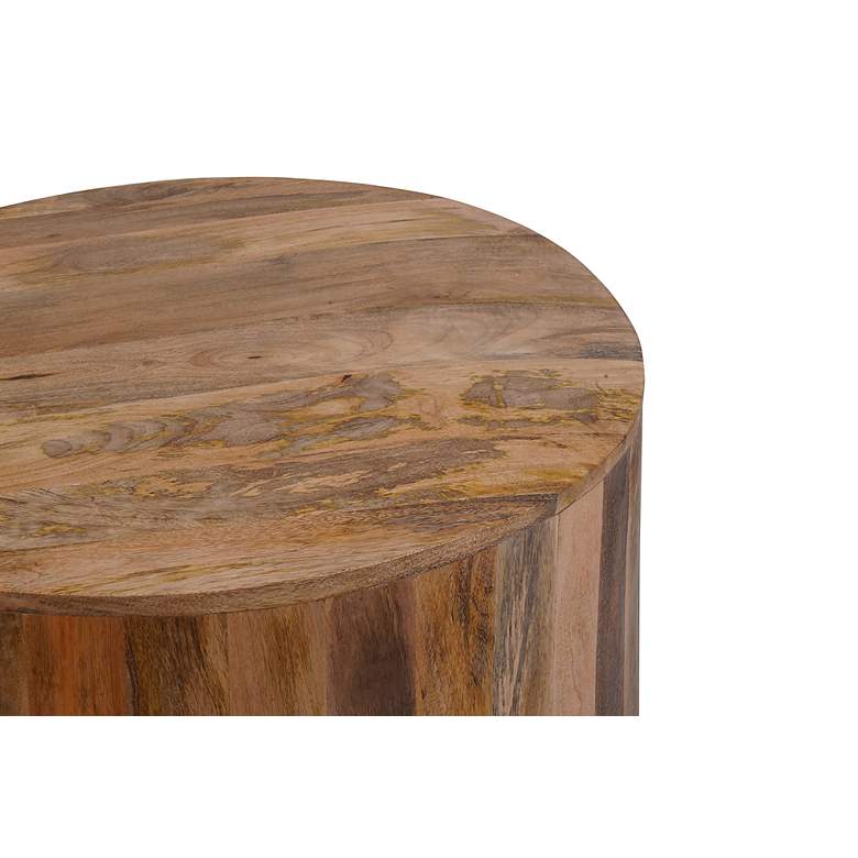 Image 4 Krissa 30" Wide Natural Mango Wood Round Coffee Table more views