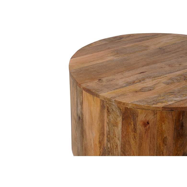 Image 5 Krissa 30" Wide Natural Mango Wood Round Coffee Table more views