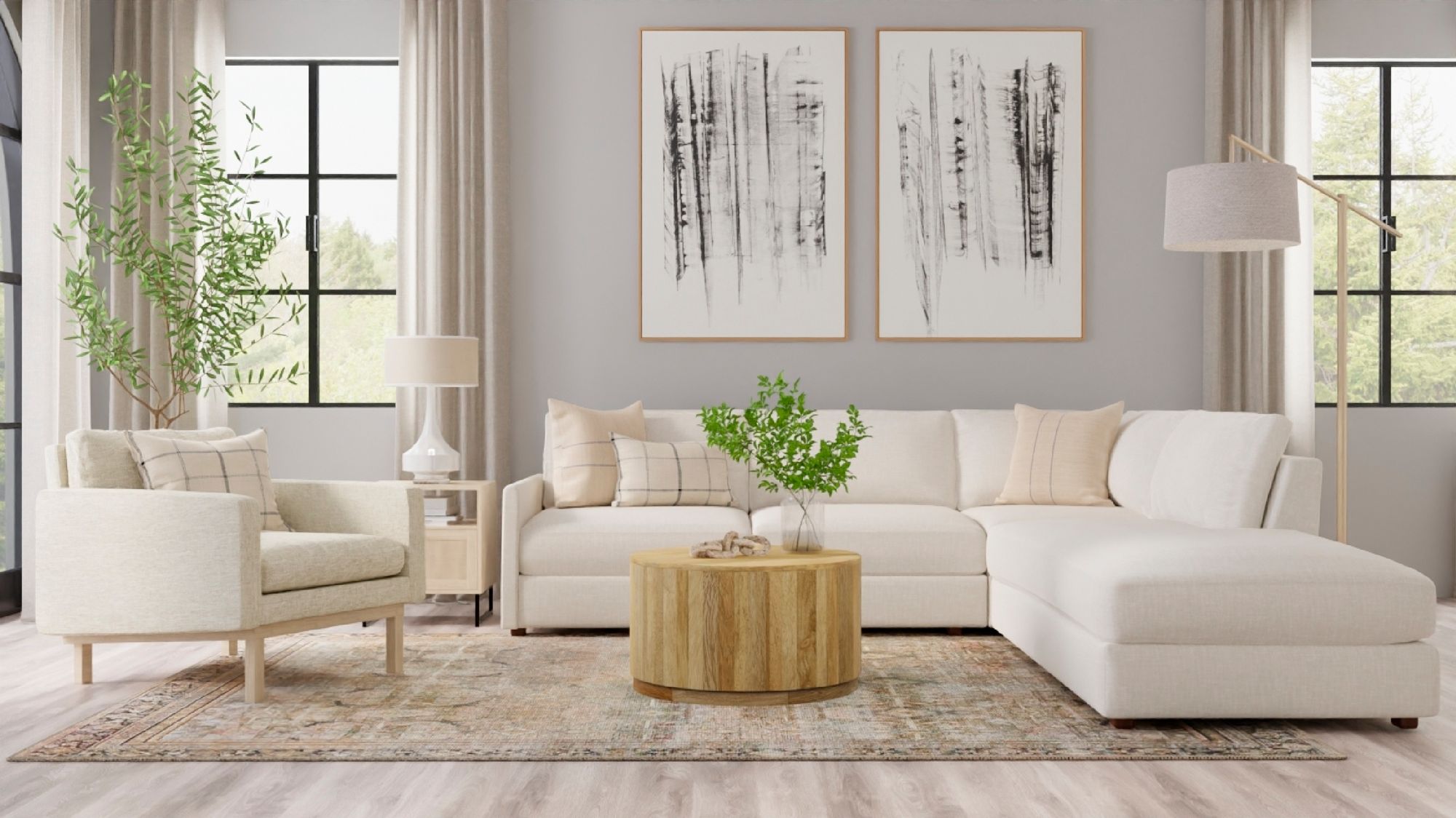 Krissa 30" Wide Natural Mango Wood Round Coffee Table