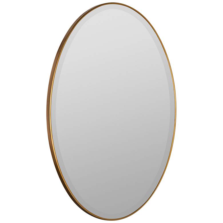 Image 3 Krista Shiny Gold Metal 24 3/4" x 35 3/4" Oval Wall Mirror more views