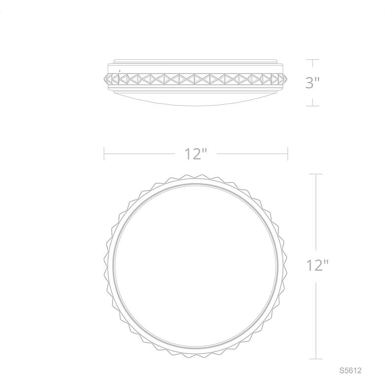 Image 4 Kristally 3"H x 12"W 1-Light Crystal Flush Mount in Black more views