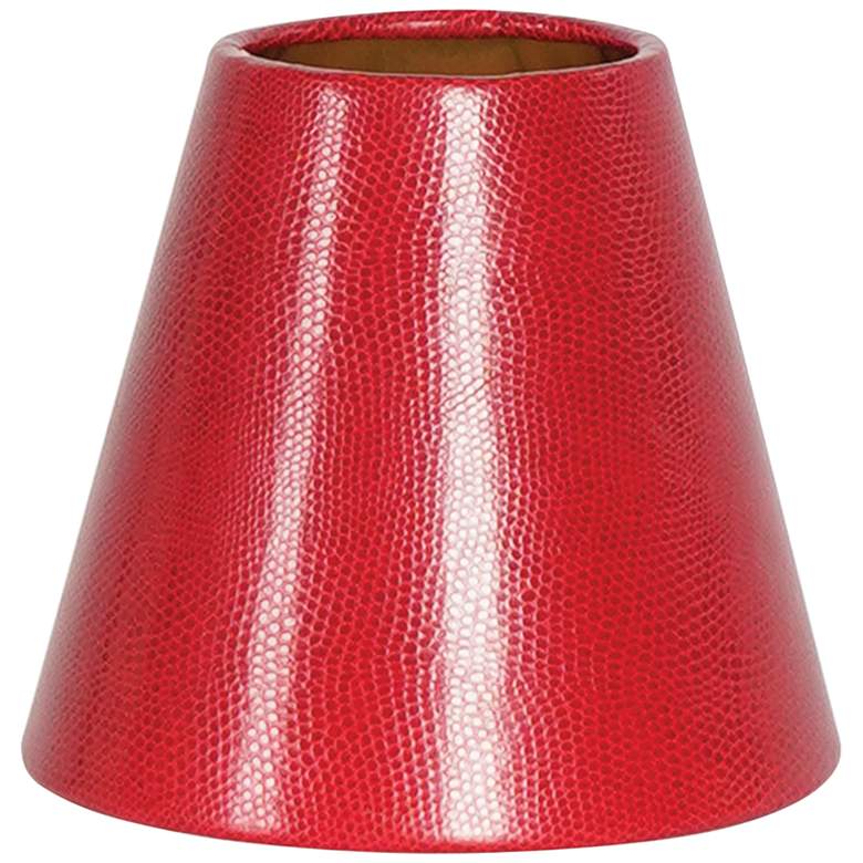 Image 1 Kristel Red Lizard Drum Lamp Shade 3x5.5x5 (Clip-On)
