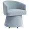 Kristen Faded Blue Upcycled Chenille Rolling Desk Chair