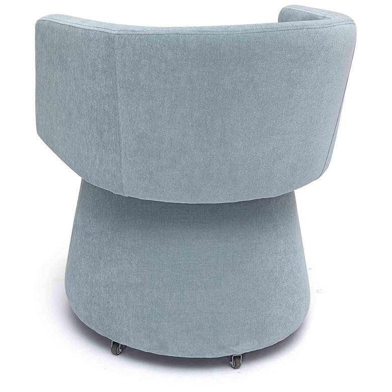 Image 2 Kristen Faded Blue Upcycled Chenille Rolling Desk Chair more views