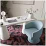 4_Kristen Faded Blue Upcycled Chenille Rolling Desk Chair more views
